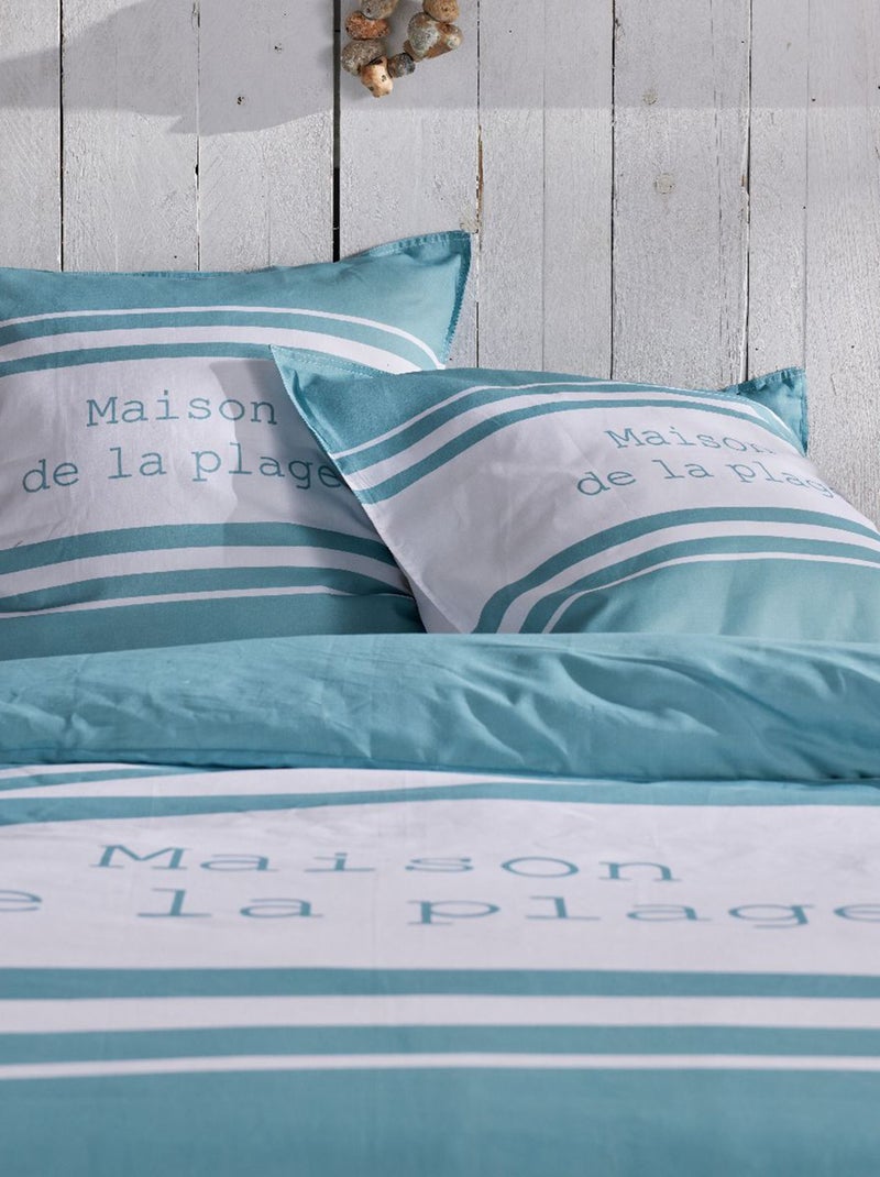 Parure de lit imprimé - 2 personnes BLEU - Kiabi