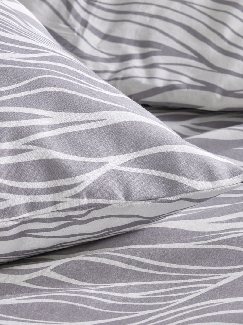 Parure de lit imprimé - 2 personnes Gris - Kiabi