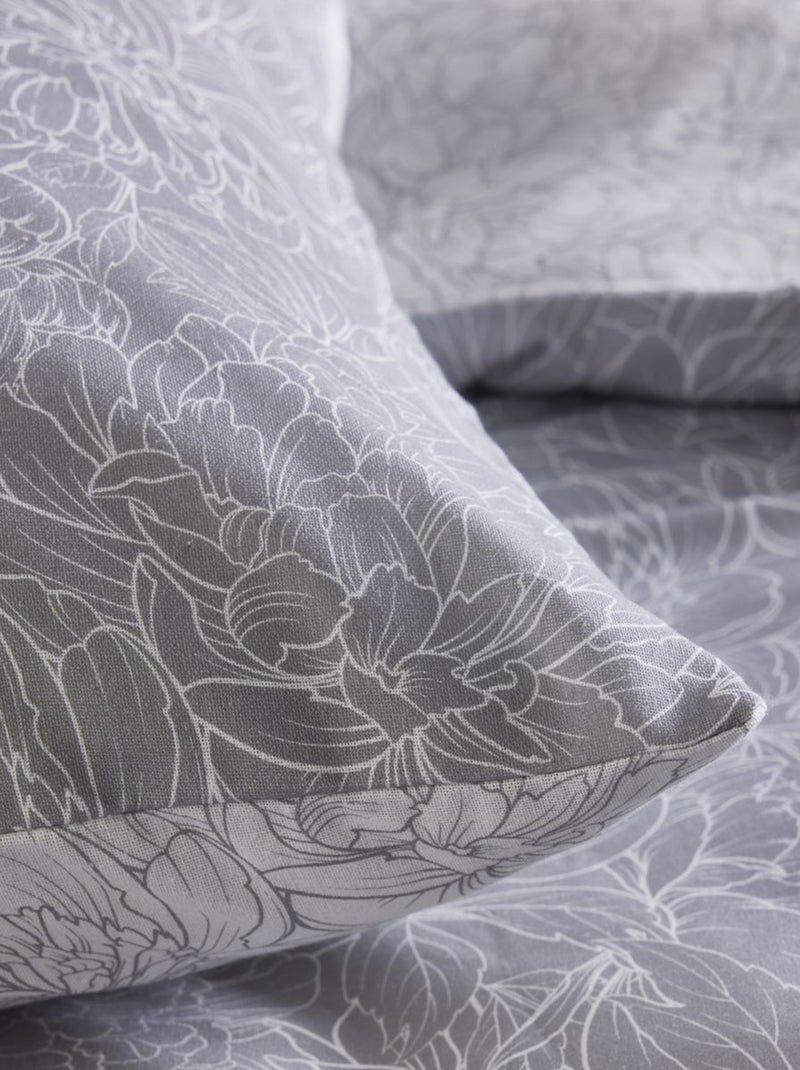 Parure de lit imprimé - 2 personnes Gris - Kiabi