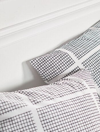 Parure de lit imprimé A carreaux coton FLANELLE