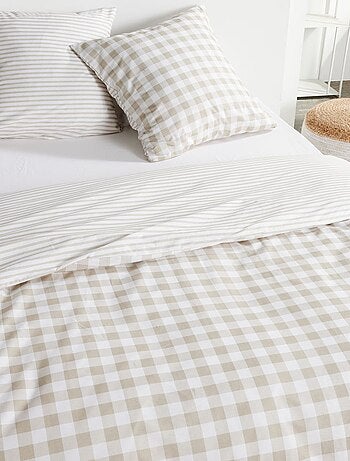 Parure de lit imprimé A carreaux coton FLANELLE