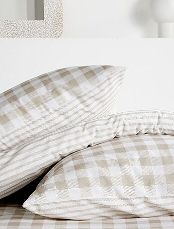 Parure de lit imprimé A carreaux coton FLANELLE