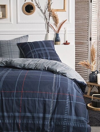 Parure de lit imprimé A carreaux coton FLANELLE