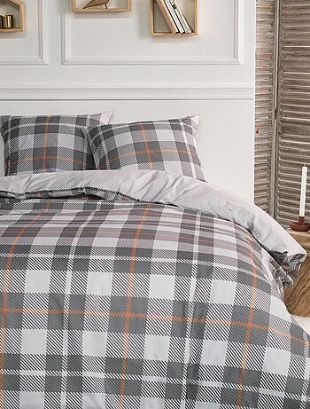 Parure de lit imprimé A carreaux coton FLANELLE