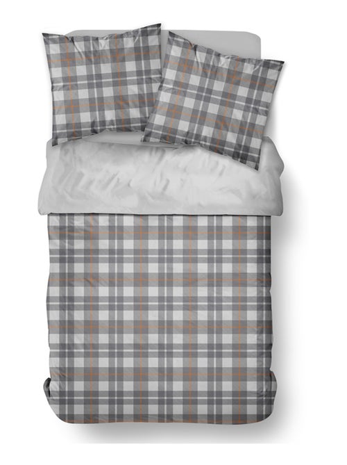 Parure de lit imprimé A carreaux coton FLANELLE - Kiabi