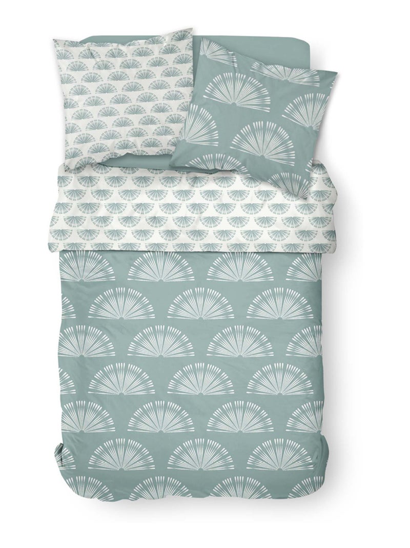 Parure de lit imprimé A carreaux coton FLANELLE Vert - Kiabi