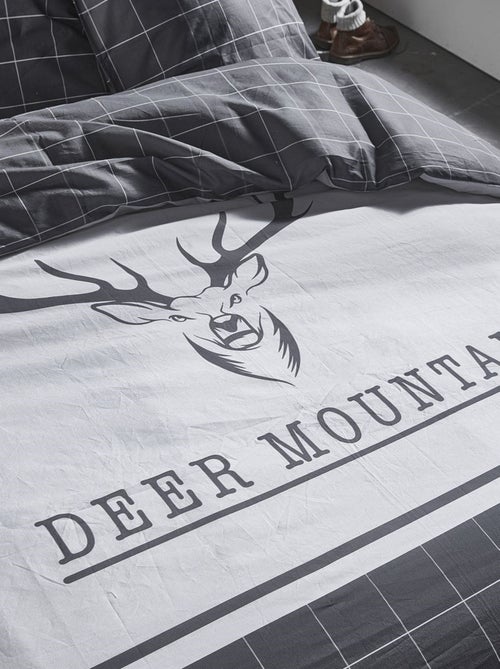 Parure de lit imprimé a carreaux coton MOUNTAIN - Kiabi