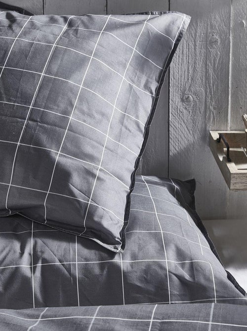 Parure de lit imprimé a carreaux coton MOUNTAIN - Kiabi