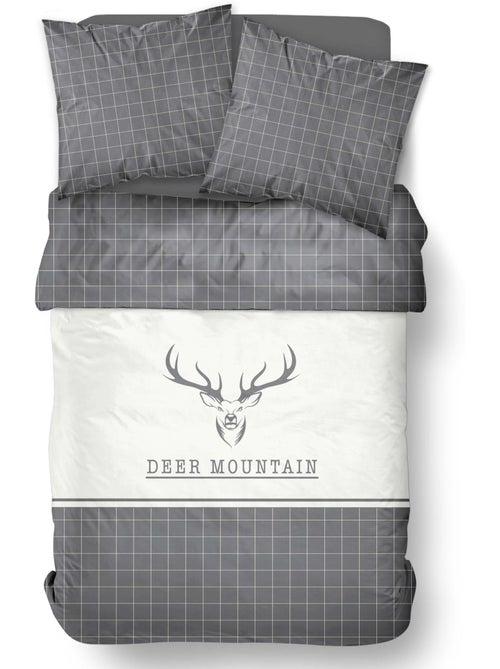 Parure de lit imprimé a carreaux coton MOUNTAIN - Kiabi