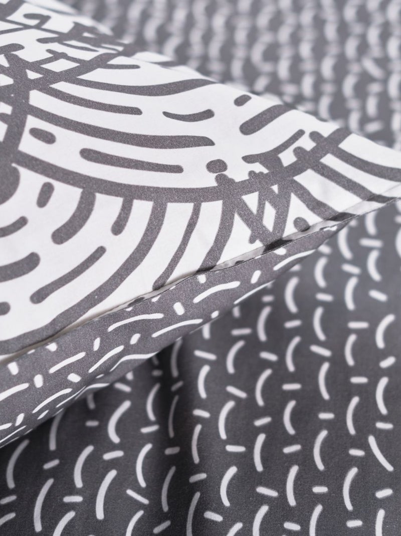 Parure de lit imprimé A carreaux coton SUNSHINE NETA Blanc - Kiabi