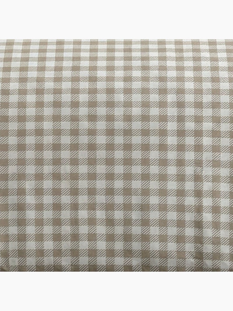 Parure de lit imprimé A carreaux SUNSHINE CORALIE Beige - Kiabi