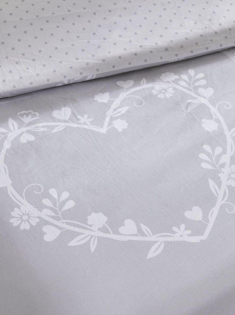 Parure de lit imprimé a pois coton CHARME Gris clair - Kiabi