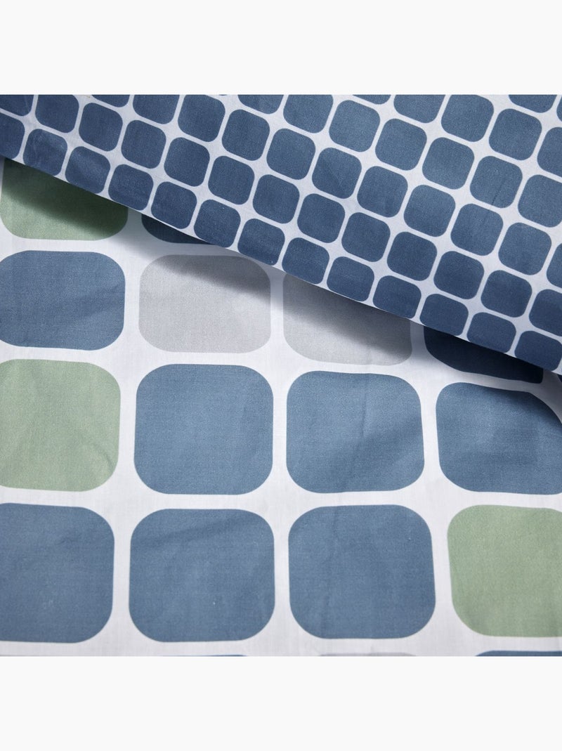 Parure de lit imprimé A pois Coton SUNSHINE HORTENSE Bleu - Kiabi