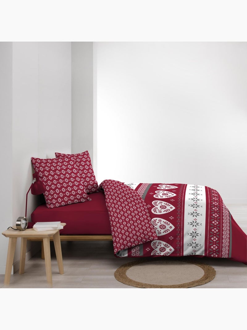 Parure de lit imprimé Alpage Rouge - Kiabi
