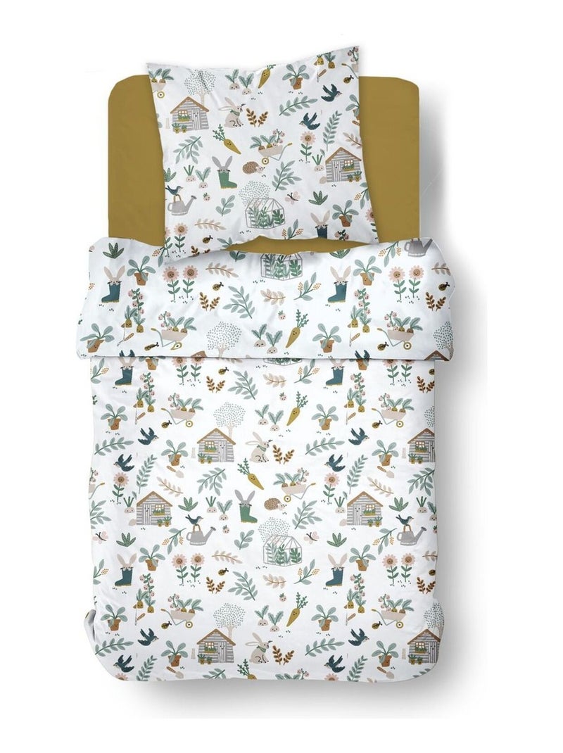 Parure de lit imprimé animalier coton HAPPY Blanc - Kiabi