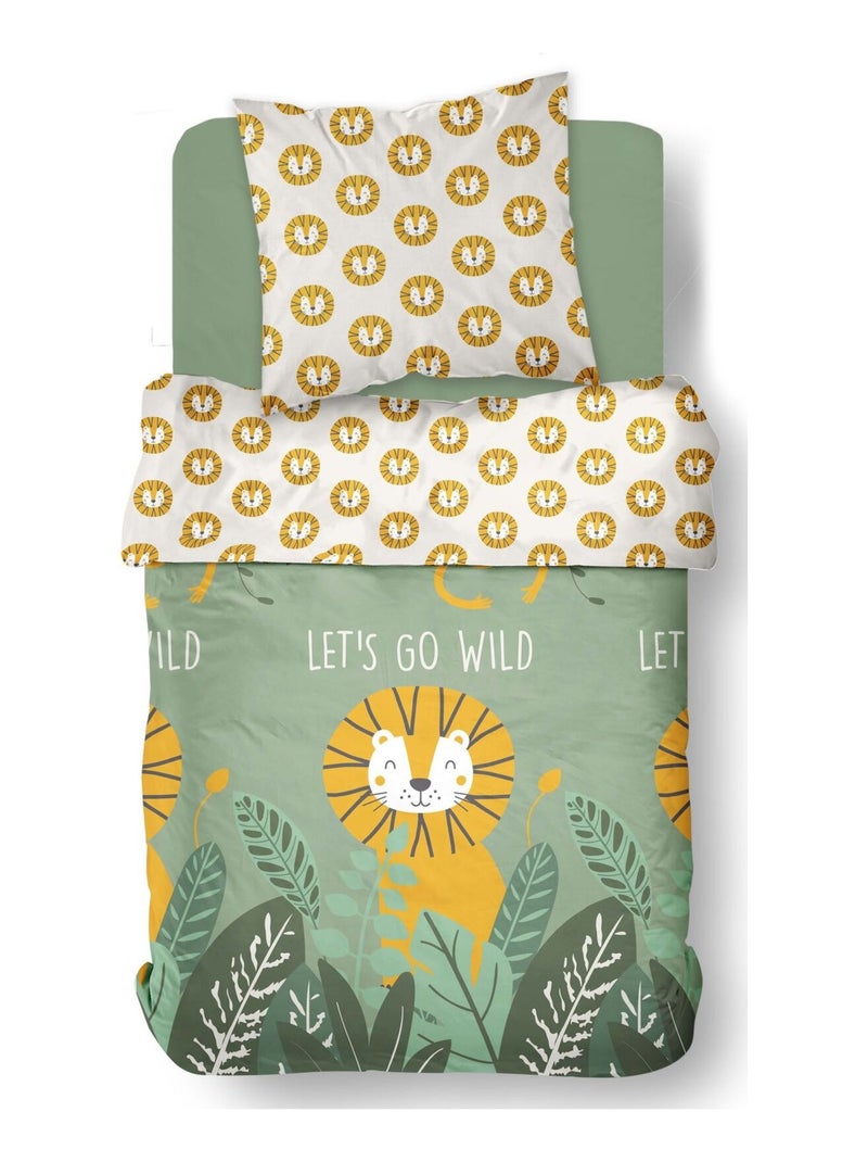 Parure de lit imprimé animalier coton HAPPY Gris - Kiabi