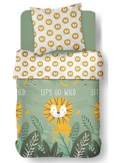 Parure de lit imprimé animalier coton HAPPY - Kiabi
