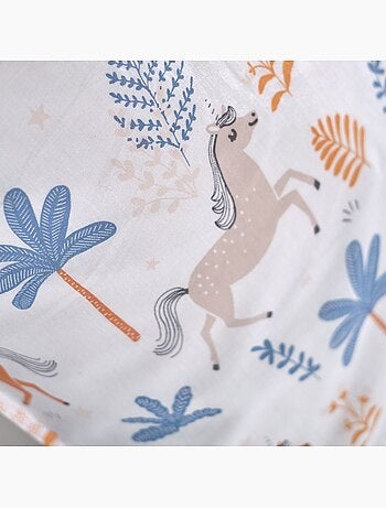 Parure de lit imprimé animalier coton HAPPY