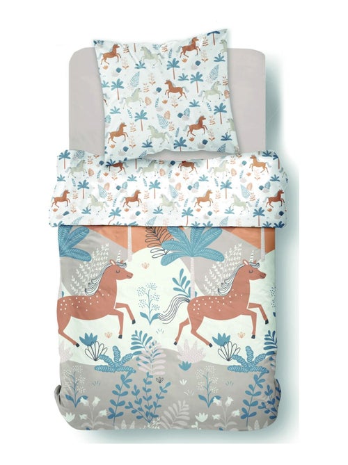 Parure de lit imprimé animalier coton HAPPY - Kiabi