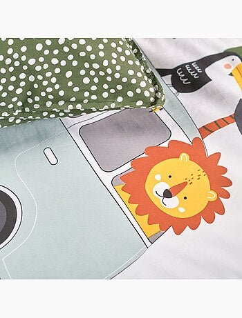 Parure de lit imprimé animalier coton HAPPY