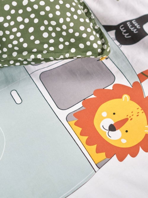 Parure de lit imprimé animalier coton HAPPY - Kiabi