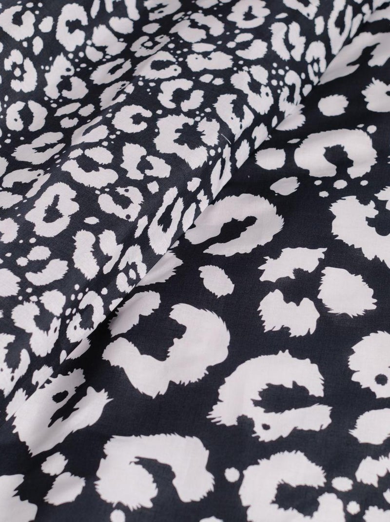 Parure de lit imprimé animalier coton SUNSHINE LISON Noir - Kiabi