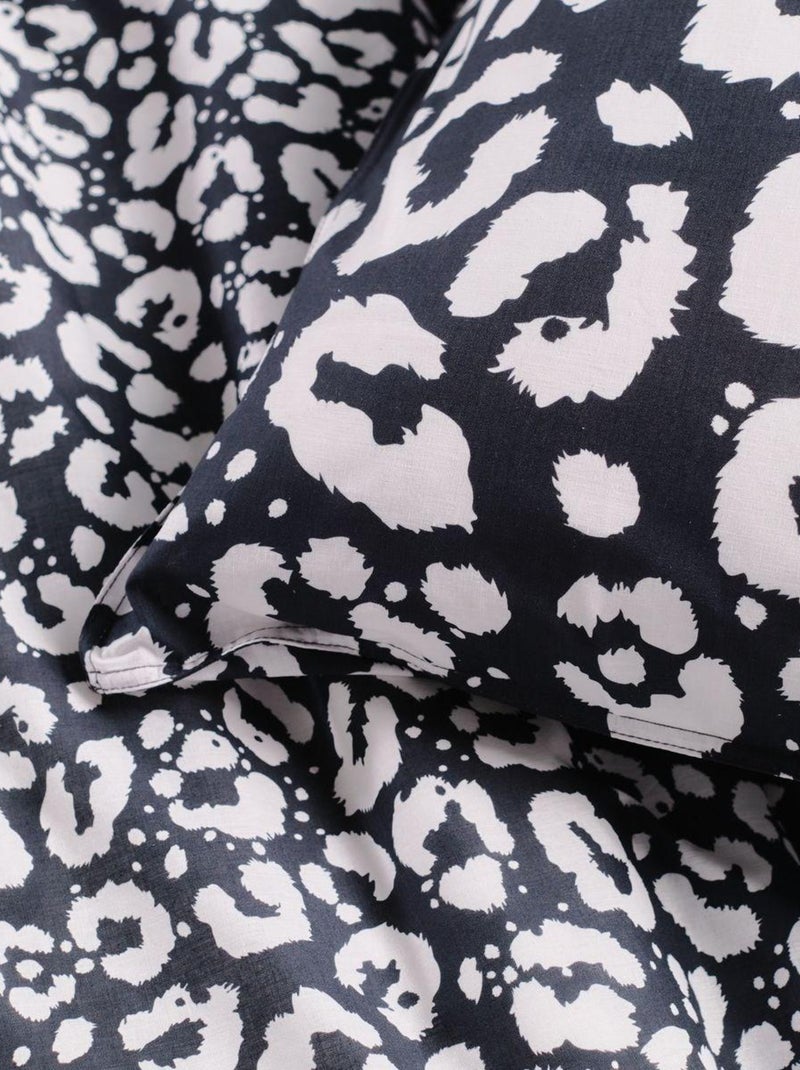 Parure de lit imprimé animalier coton SUNSHINE LISON Noir - Kiabi