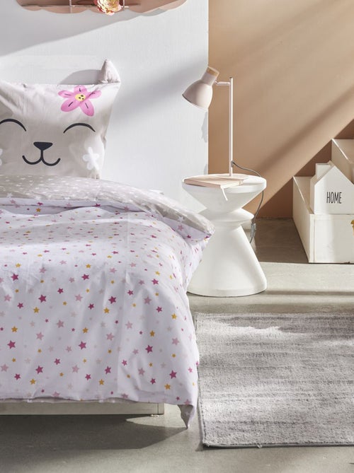 Parure de lit imprimé chat - 1 personne - Kiabi