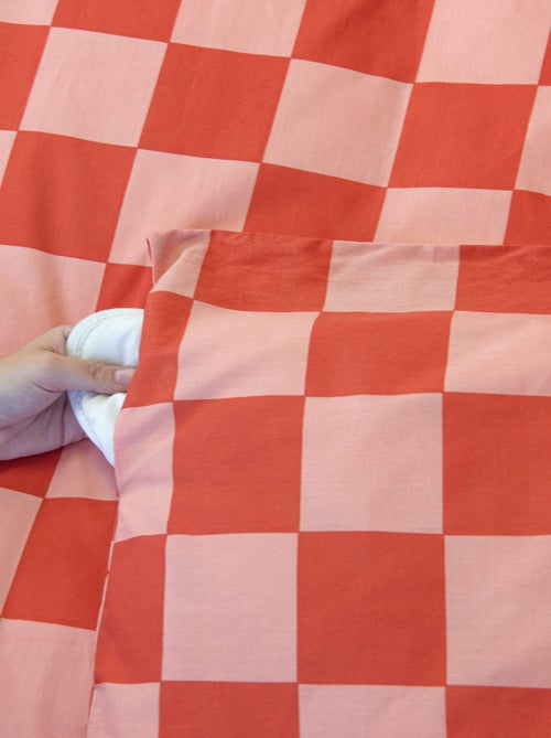 Parure de lit imprimé Damier - Kiabi