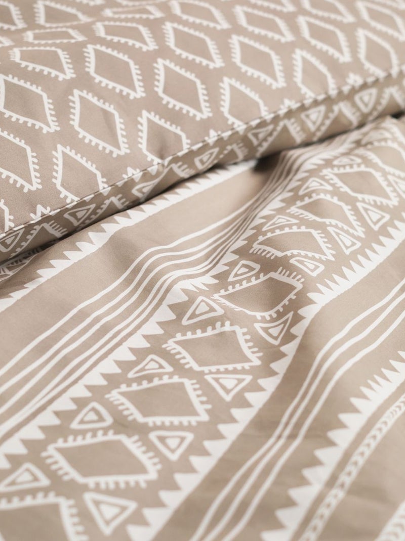 Parure de lit imprimé Ethnique coton FLANELLE Beige - Kiabi