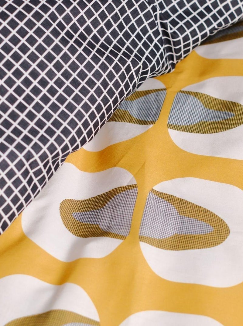 Parure de lit imprimé ethnique coton SUNSHINE CELESTE Jaune - Kiabi