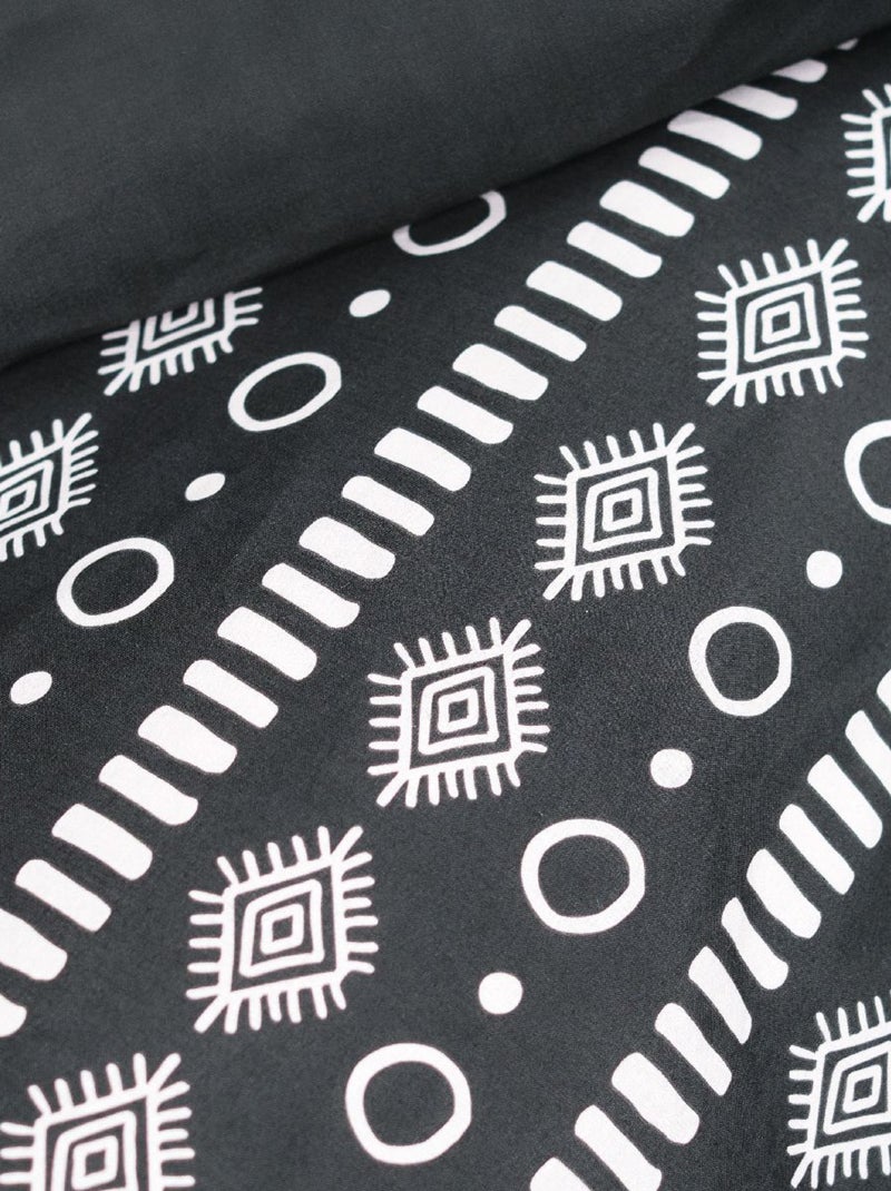 Parure de lit imprimé Ethnique coton SUNSHINE SALY Noir - Kiabi