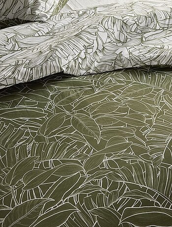 Parure de lit imprimé feuilles - 2 personnes