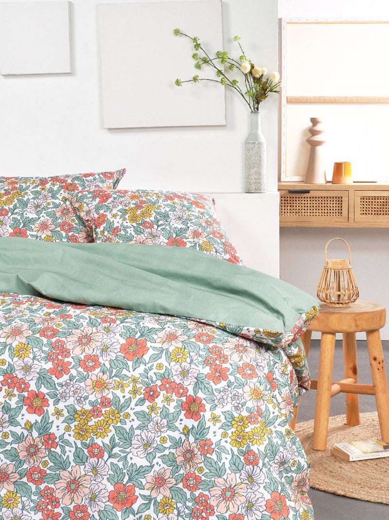Parure de lit imprimé fleurs - 2 personnes Multicolore - Kiabi
