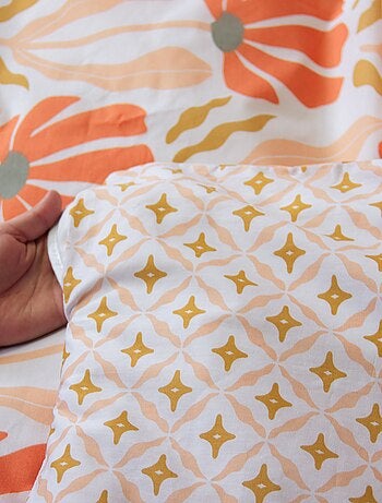 Parure de lit imprimé fleurs réversible - 2 personnes