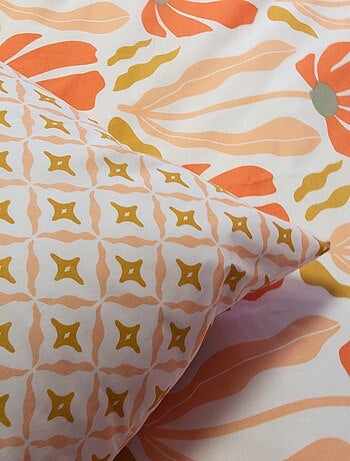 Parure de lit imprimé fleurs réversible - 2 personnes