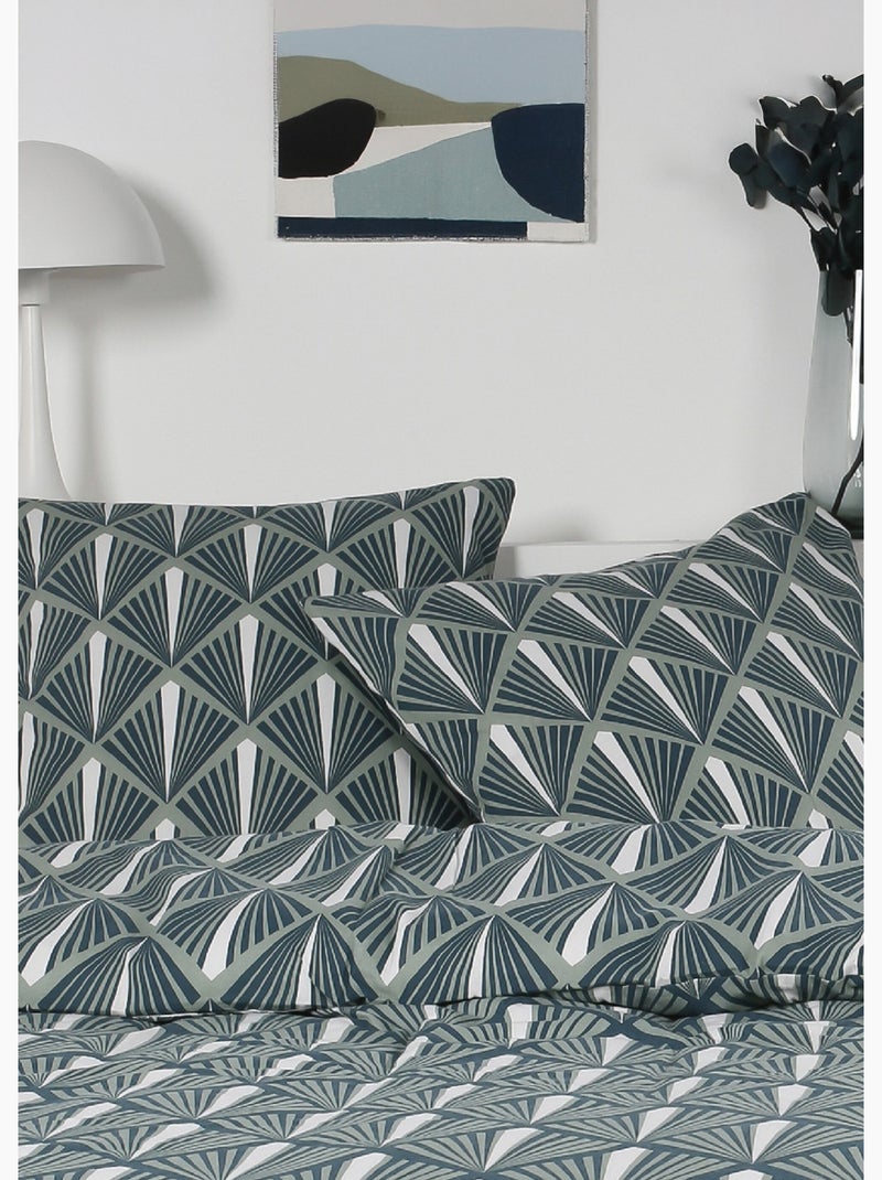 Parure de lit imprimé Floral coton FLANELLE Bleu - Kiabi