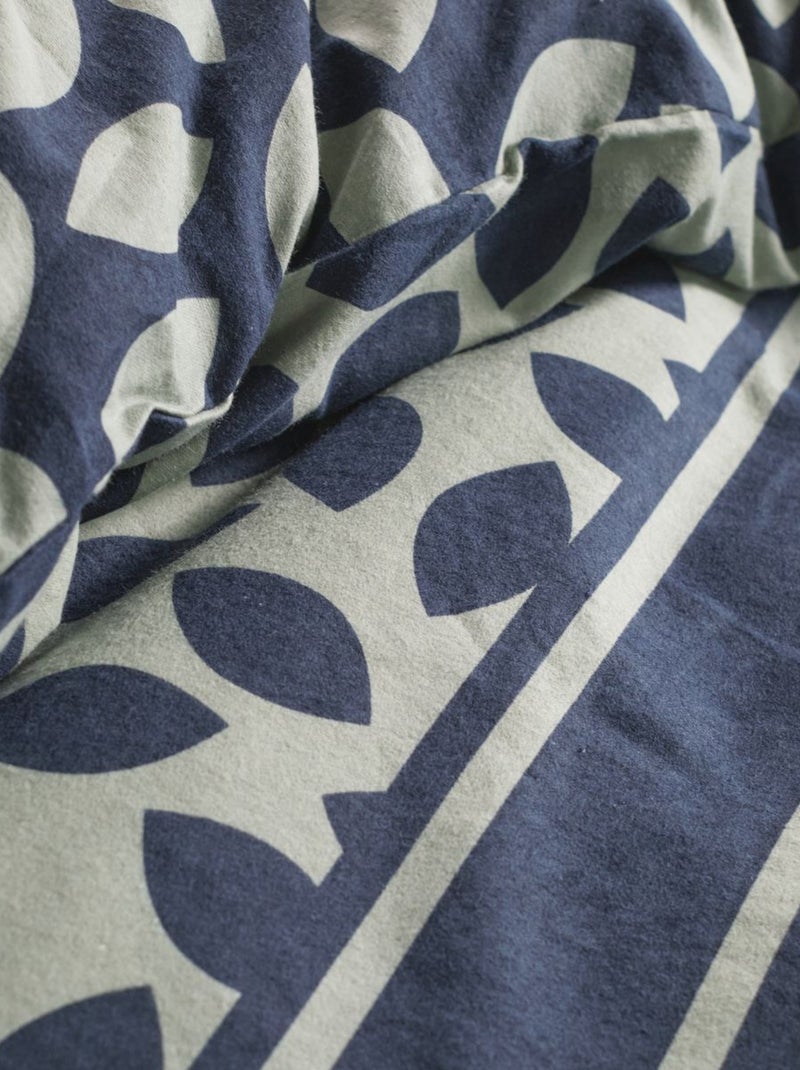 Parure de lit imprimé Floral coton FLANELLE Bleu - Kiabi