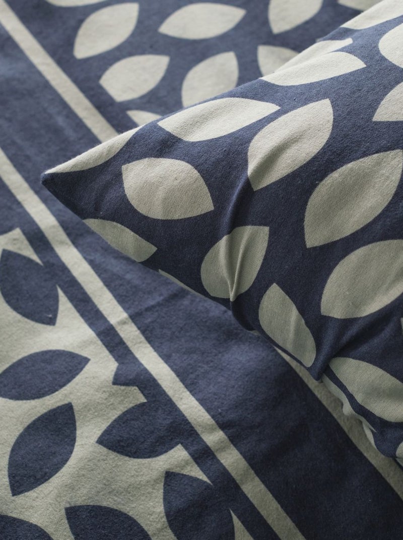 Parure de lit imprimé Floral coton FLANELLE Bleu - Kiabi