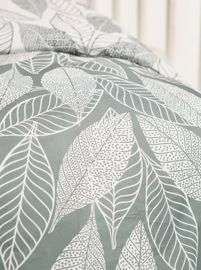 Parure de lit imprimé Floral coton FLANELLE Gris - Kiabi