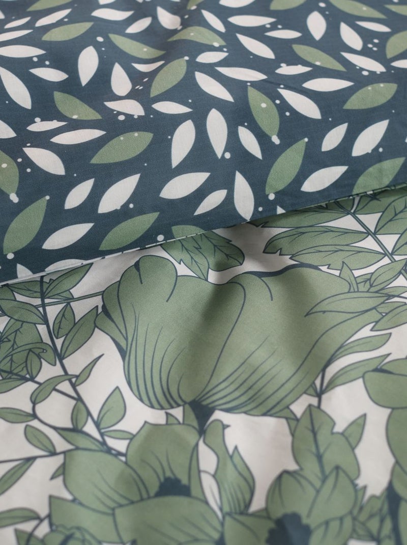 Parure de lit imprimé Floral coton FLANELLE Vert - Kiabi