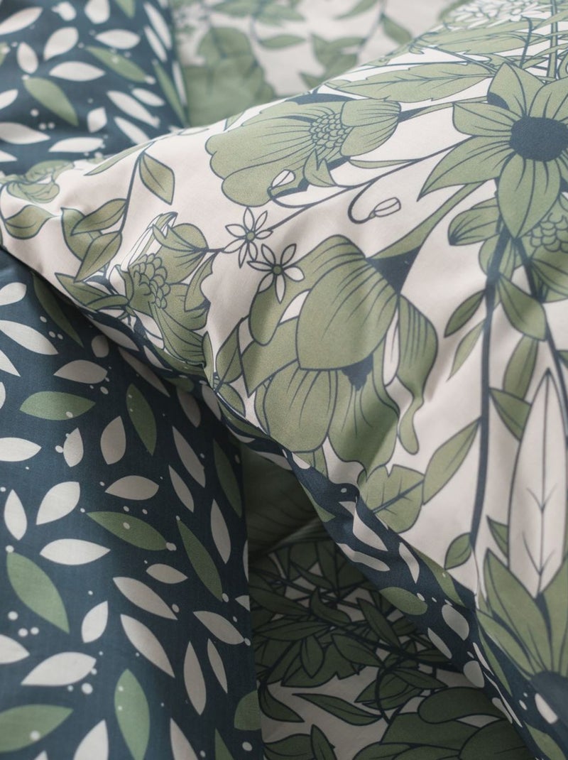 Parure de lit imprimé Floral coton FLANELLE Vert - Kiabi