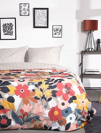 Parure de lit imprimé Floral coton SUNSHINE ADELE