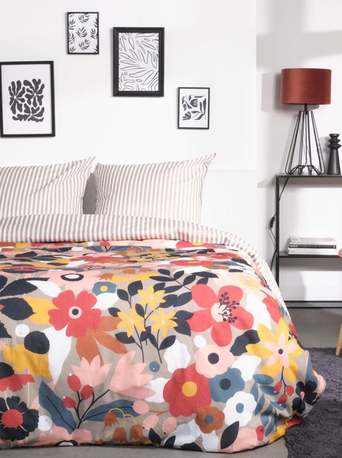 Parure de lit imprimé Floral coton SUNSHINE ADELE - Kiabi