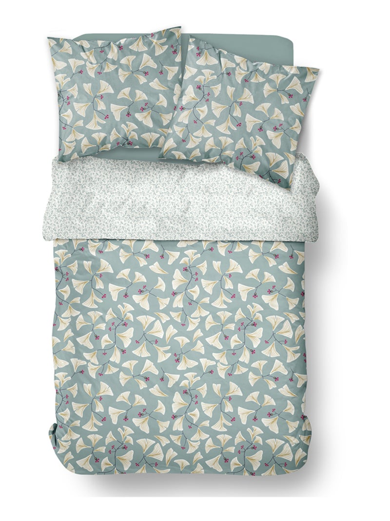 Parure de lit imprimé Floral coton SUNSHINE ADRI Vert - Kiabi