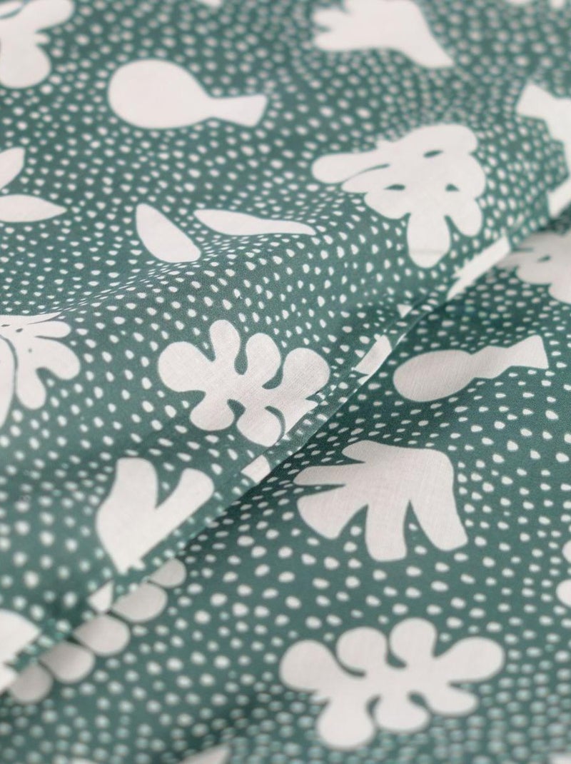 Parure de lit imprimé floral coton SUNSHINE AGATHE Vert - Kiabi