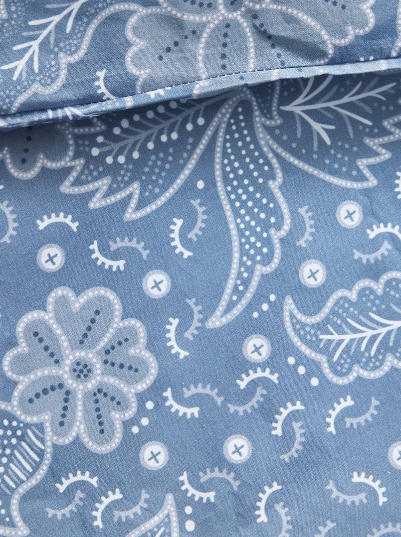 Parure de lit imprimé Floral coton SUNSHINE DAAN Bleu - Kiabi
