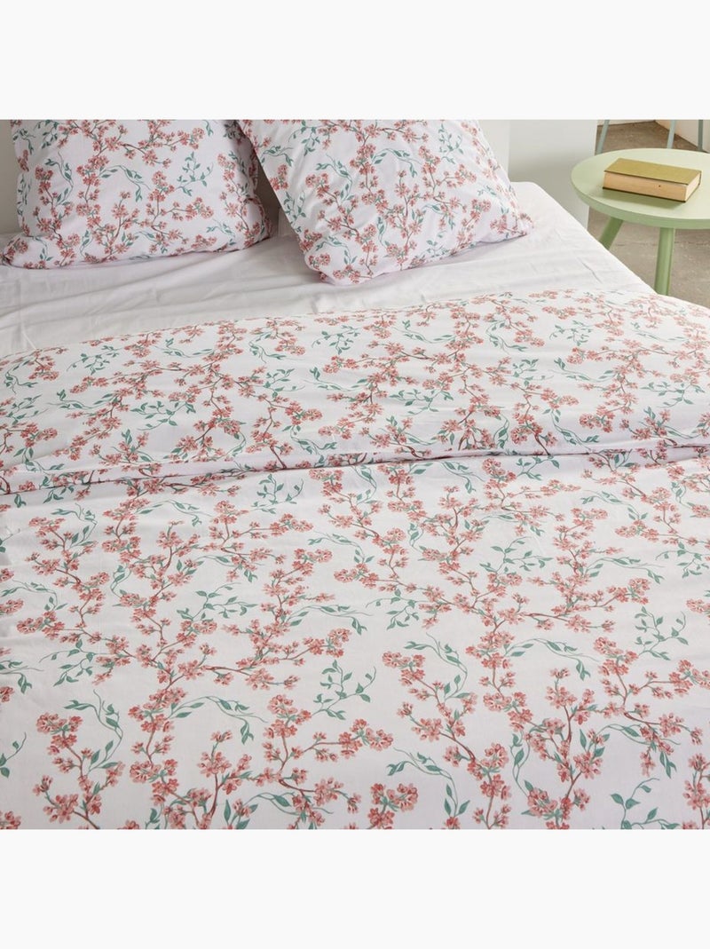 Parure de lit imprimé Floral coton SUNSHINE EDNA Blanc - Kiabi