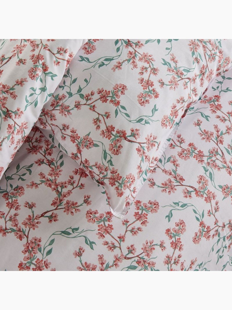 Parure de lit imprimé Floral coton SUNSHINE EDNA Blanc - Kiabi