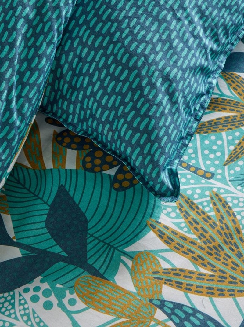 Parure de lit imprimé Floral coton SUNSHINE EDWIN Bleu - Kiabi